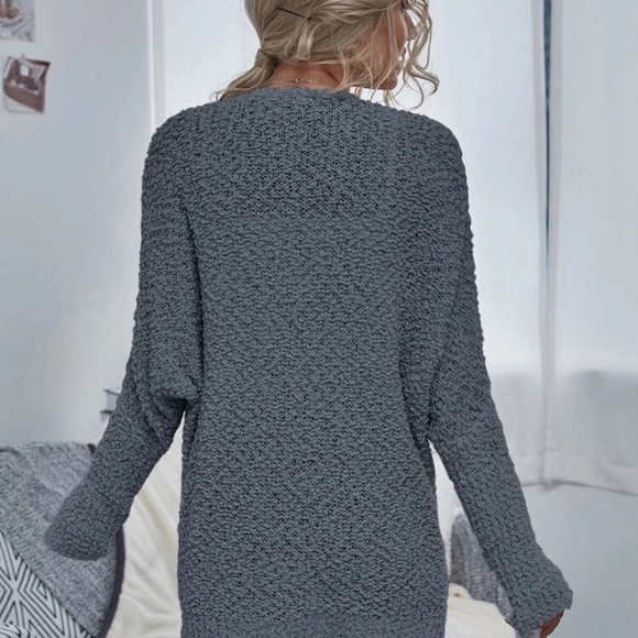 Open Front Popcorn Knit Cardigan - Picture 5 of 5